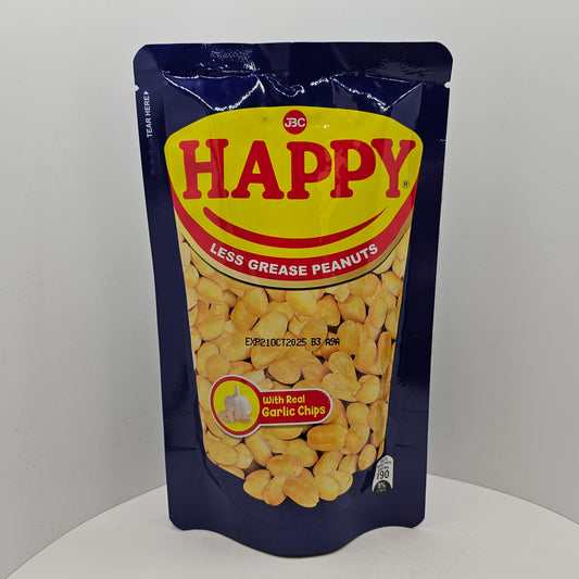 HAPPY Less Grease Peanuts with Real Garlic Chips